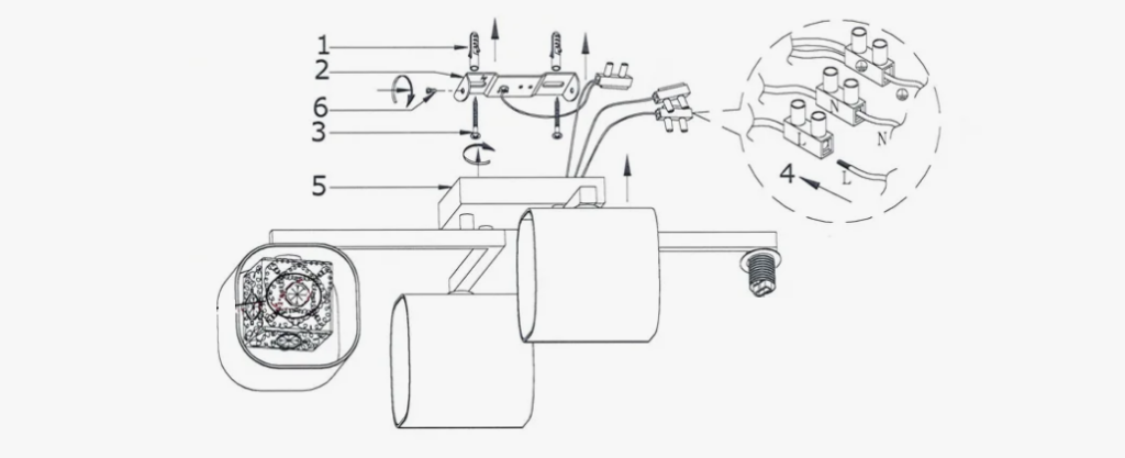 люстра подвесная, установка